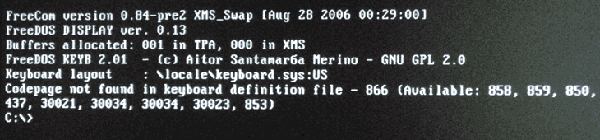 Комп'ютер, завантажений під DOS